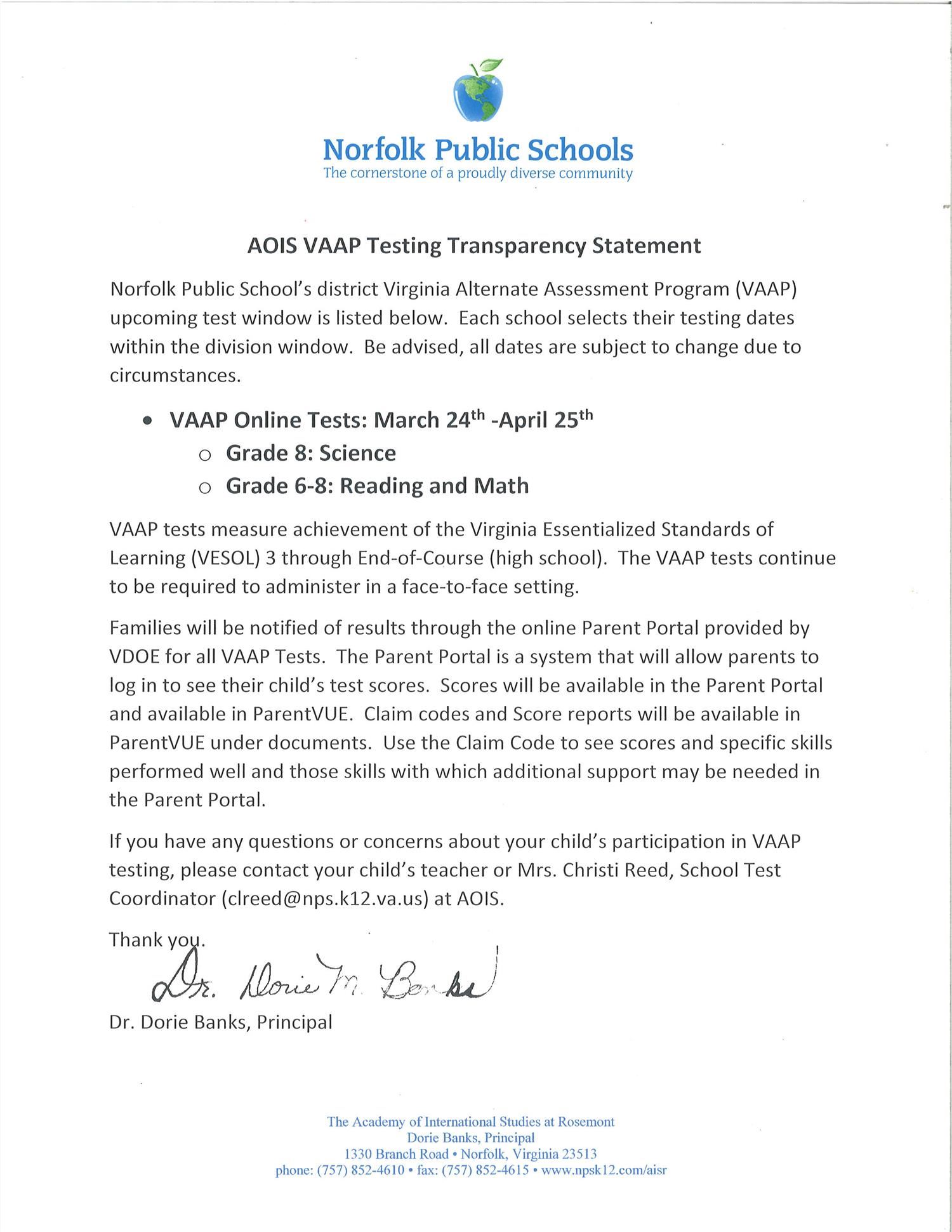 AOIS VAAP Transparency Statement